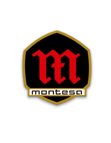 Anagrama logotipo escudo Montesa oro, negro y rojo Ref. AML-01020