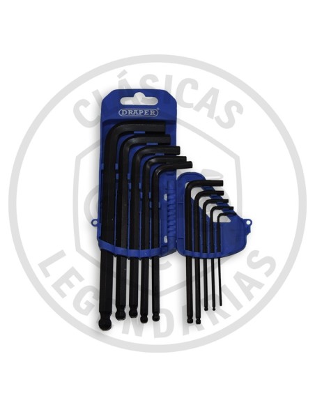 Juego 10 llaves macho 6 caras largo. Ref.: BR01004