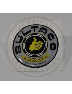 Adhesive emblem Logo Bultaco for gray and black tanks, in resin