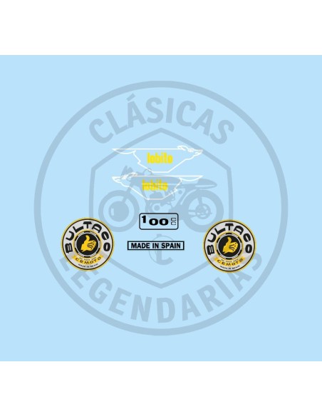 Complete Kit with adhesive anagrams Bultaco Lobito 100 mod.19 REF.BU01910001