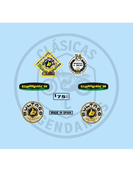 Set of adhesive anagrams Bultaco Campera 175 ref.BU03610001