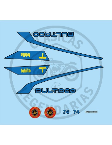 Complete set of Bultaco Lobito 74 stickers Ref.BU15520001