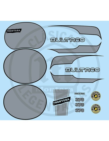 Juego Completo adhesivos o anagramas Bultaco Fontera MK10 370 Modificado