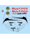 Bultaco Sherpa T74 adhesive anagrams kit from 1976 ref.BU18420001