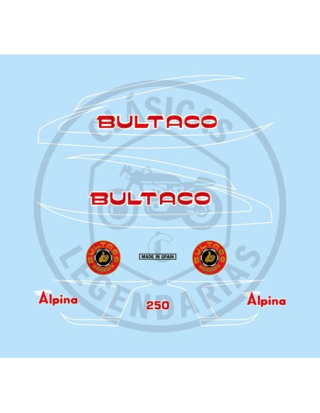 Complete Kit with adhesive anagrams Bultaco Alpina 250 mod.212 REF.BU21210001
