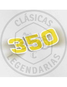 Anagrama adhesiu Bultaco Alpina 350cc groc-blanc Ref.BU213010102