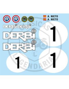 Derbi RUN adhesive anagrams kit replica ref.DE00120110