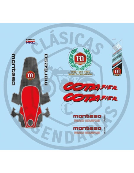 Juego anagramas adhesivos Montesa Cota 315R 1998 ref.K87130NN3710