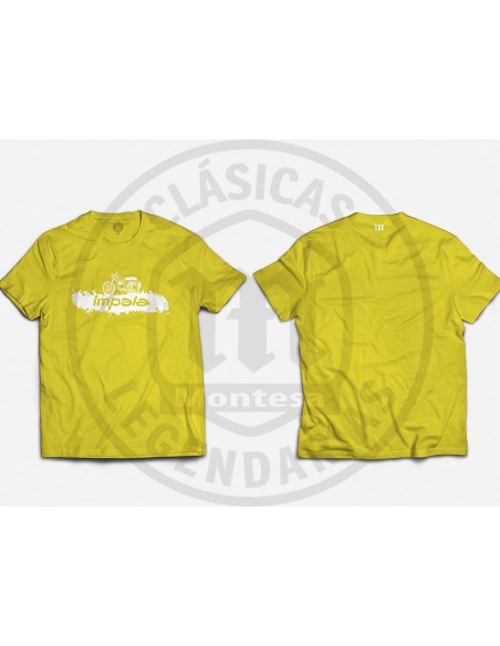 T-shirt with Montesa Impala Paint Pot design, avaiable in colours