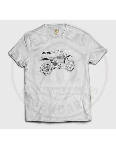 Montesa Enduro H short sleeve t-shirt in white, 100% cotton