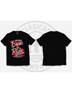 Short-sleeved T-shirt with Montesa Bron to ride design, available in various colors and sizes