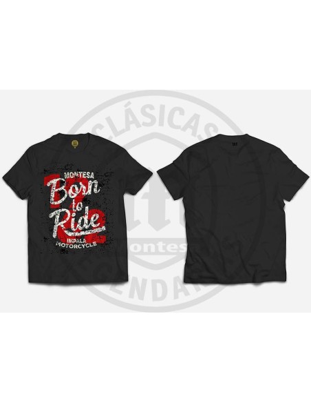 Short-sleeved T-shirt with Montesa Bron to ride design, available in various colors and sizes