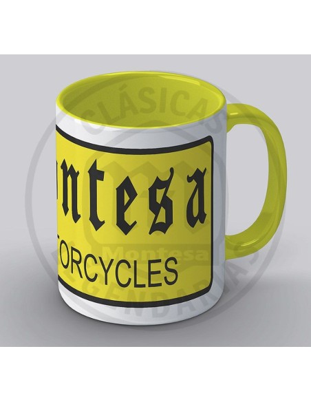 Motocicletes Taza ceràmica Montesa, aixó i interior groc