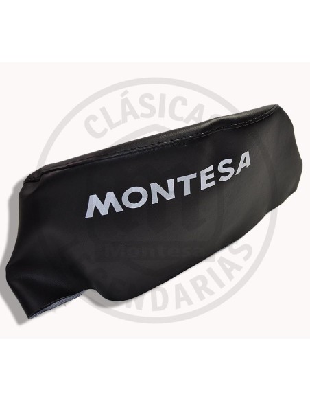Mini Montesa saddle cover with black leatherette finish