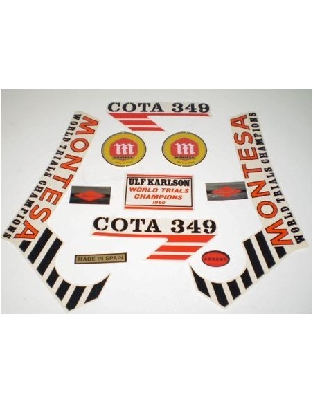 Complete set of adhesive anagrams Montesa Cota 348 of 1978