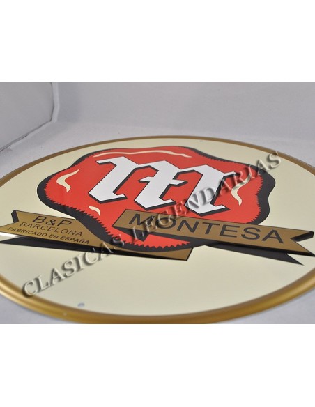 Placa decorativa vintage, decoracion de garajes, Logo Montesa Brio