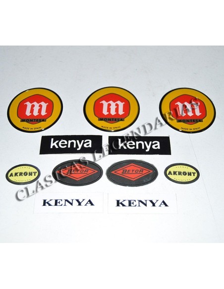 Complete set of emblems and stickers Montesa Impala Kenya