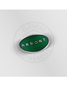 Adhesivo o Anagrama llanta Akront verde efecnto plata cromo