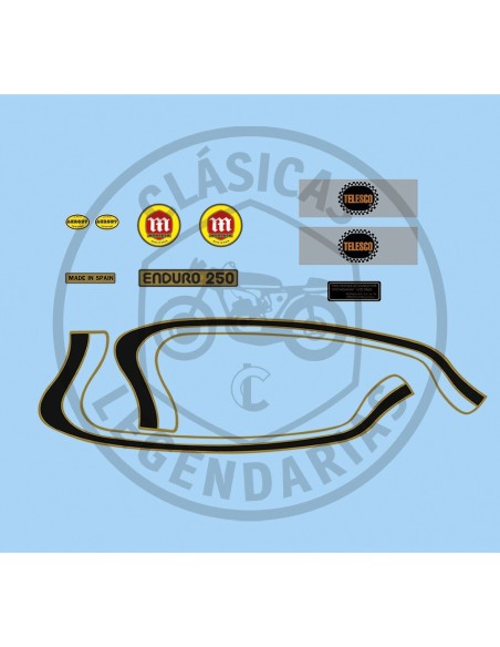 kit de anagramas adhesivos Montesa Enduro 250 año 1974