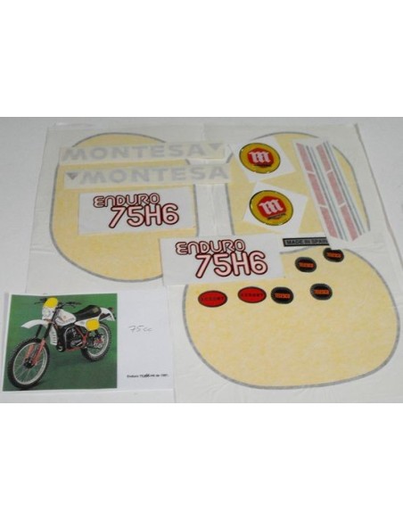 Complete set of adhesives Montesa Enduro 75 H6 of the year 1981