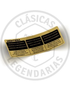 Anagrama adhesivo Montesa Respeta a los demas ORO ref.15052