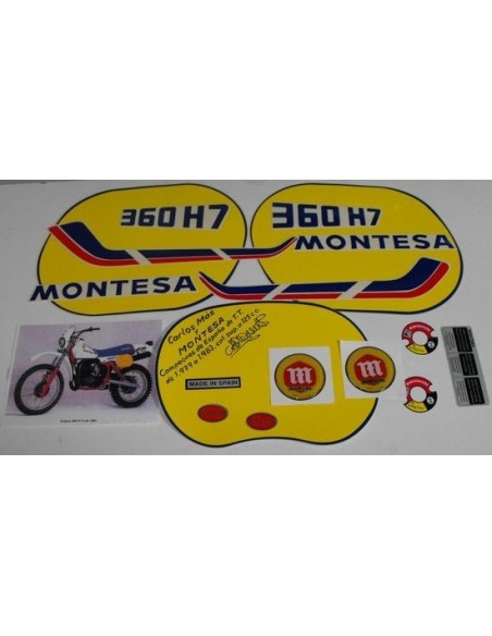 Complete set of adhesives Montesa Enduro 360 H7 of the year 1984