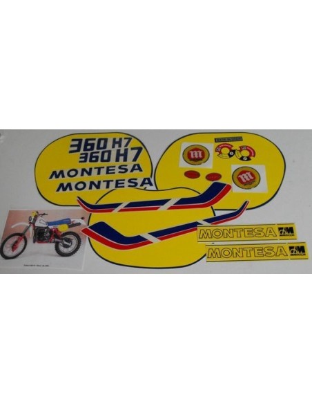 Complete set of adhesives Montesa Enduro 360 H7 of the year 1984